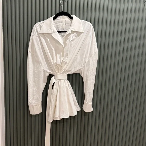 Norma Kamala Boyfriend Shirt Flared Mini Dress - Picture 7 of 10